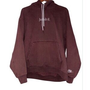 Nike Sportswear Just Do It Pullover Hoodie Men's Large Maroon Heavy CI9406-233